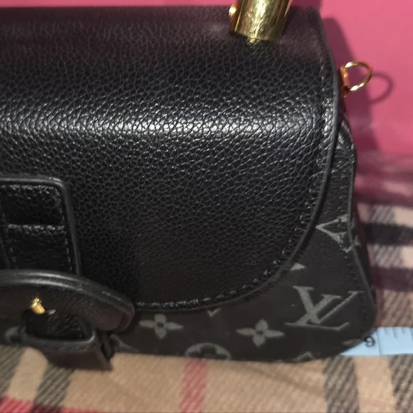 Monogram Pattern Mini Black Top-Handle Bag - Picture 8 of 10